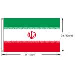 Iran Knit Polyester 110g Asian Countries Flags CMYK Printing 3x5ft