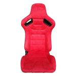 Red Stitching Sport Racing Seats Suede Fabric With Slider Right / Left