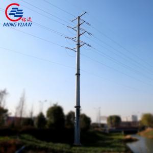 China Overhead Line Utility HDG Steel Poles For Multisided Polygonal Metal Distribution 220kV on sale