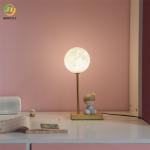 D120*H320mm Multiple dimming 3D Printed Moon Lamp Starry Sky Wood+Iron Lamp