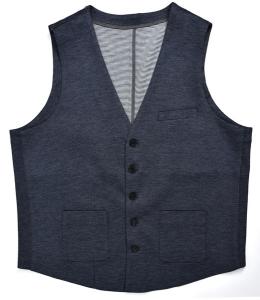 China Tailored Casual Mens Brown Vest Breathable Navy Mix Knit Fabric Custom Size factory