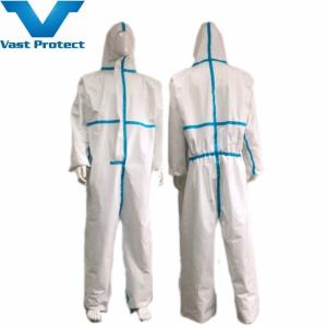 China Disposable White Microporous Cleanroom Clothes with Hood and Breathability factory
