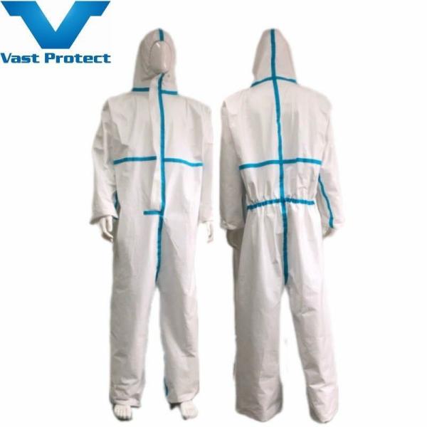 Easy to Wear Sealed Seam Disposable White Microporous Coverall Comfortable
