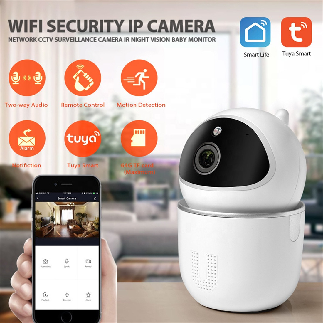 Tuya Smart Life 720P 1080P IP Camera Wireless WiFi Camera Security Surveillance CCTV Camera Baby Monitor
