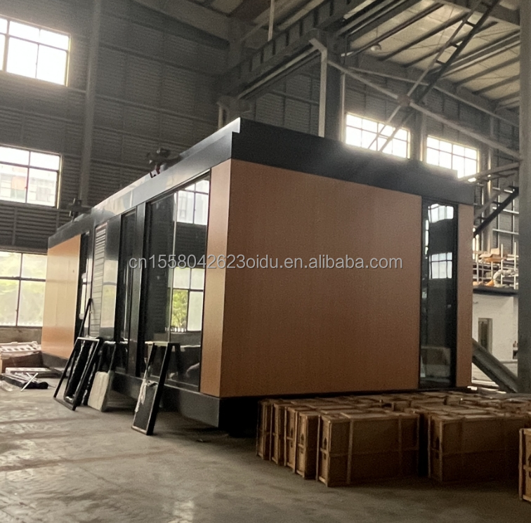 Outdoor Wooden Container Home Luxury Garden Tiny House with 2-3 Bedrooms for Families and Hotels Aluminum Alloy Windows