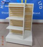Wooden Clothing Store Fixtures Metal 4-Way Garment Shop Display Racks Floor