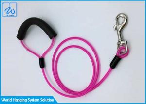 China Custom Tie Out Dog Collar Flexi Pink Leashes For Pet , Dog Runner Cable factory