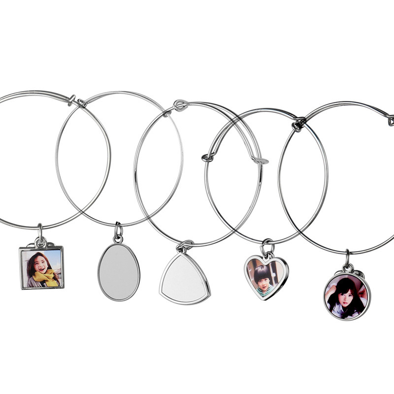 Ladies Jewelry Bracelets Various Shapes Sublimation Blank Metal Bracelets