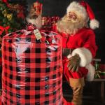 Waterproof LDPE Plastic Drawstring Gift Bag For Christmas