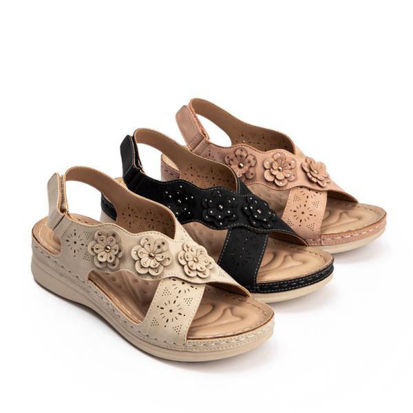 BS078 2021 New Style Sandals Women'S Summer Flowers Casual Hollow Large Size