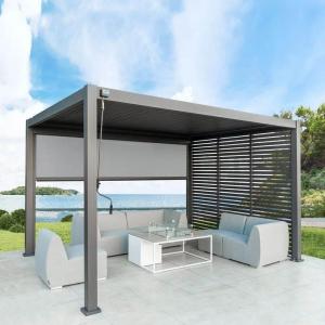China Outdoor waterproof electric luxury pergola opening roof shutters retractable aluminum factory