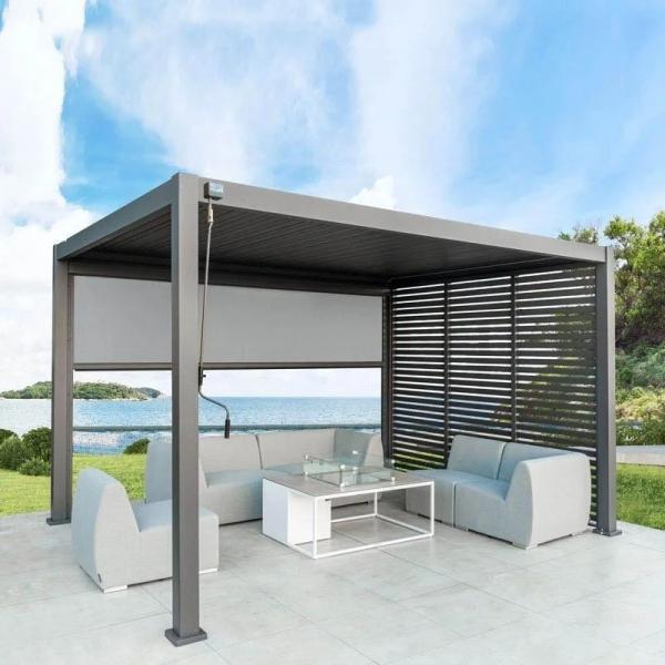 Outdoor waterproof electric luxury pergola opening roof shutters retractable