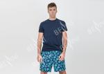Round Neck Men'S Cotton Short Pajama Sets , Mens Luxury Nightwear Summer Style
