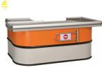 Cold Rolled Steel Supermarket Checkout Counter With Entrance Bar 2000x600x850mm