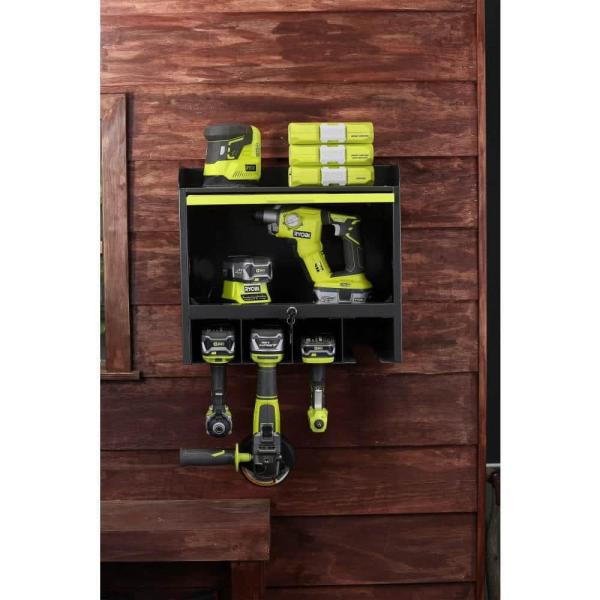 Garage Wall Mount Floating Shelf Set for Workshop Shed Pegboard Tool Cabinet
