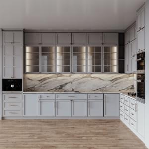 China Custom Modern Design Smart House Furniture Lacquer Dining Room Assemble White Shaker Kitchen Cabinets For Builder factory