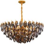Crystal E14 Plating Modern Pendant Light Smoky Gray Color