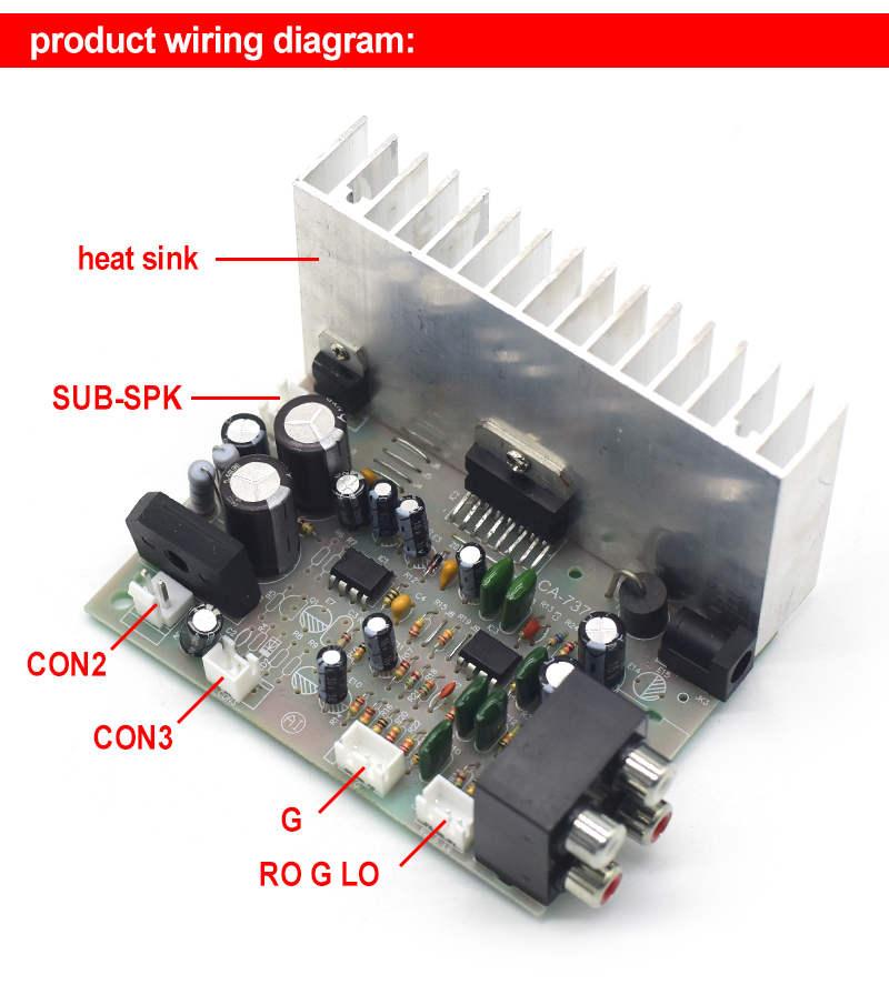 Professional Amplifier Digital Subwoofer Amplifier Board AC/DC 12V 2*38W TDA7379