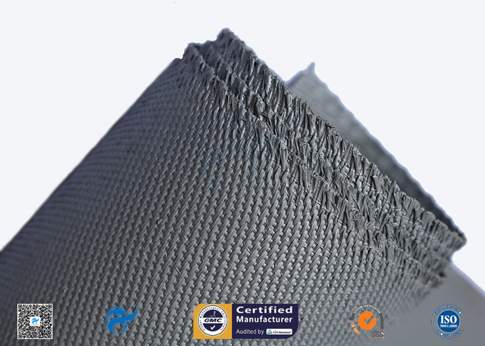 0.88mm High Quality C-Glass Double Sides Gery Silicone Coated Fiberglass Cloth