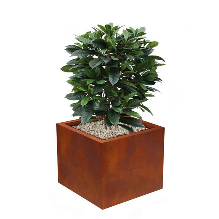 Factory Direct Garden Flower Pot Metal Plant Box Corten Steel Planter  