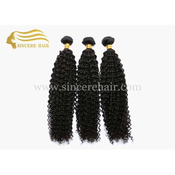 China Cheap 22" CURLY Hair Extensions for Sale, 55 CM Black Curly Remy Human Hair Weft Extensions 100 Gram each Piece For Sale factory
