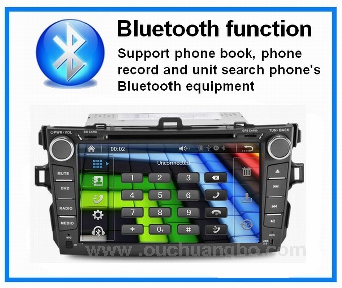 Toyota Corolla autoradio 2007-2011 with touch screen gps navigation wifi audio player OCB-8612