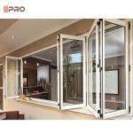 Black White Frame Aluminum Bifold Windows Casement Style ISO9001