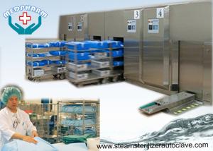 China Front Loading Sliding Door Hospital Steam Sterilizer With High Capacity Water Cooled Condenser factory