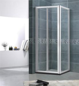 China More Entrance Space Aluminum Alloy Shower Screen Square 5MM Framed Bright / Matte Silver factory