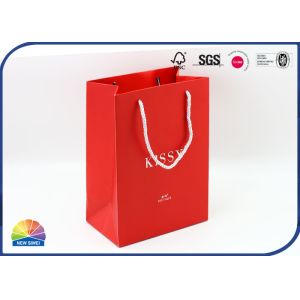 China Matte Lamination 250gsm Coated Paper Gift Bags With PP Handle on sale
