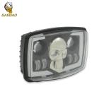 4 Inch Skull LED Headlight White Yellow Green Ring For Harley Davidson