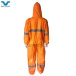 OEM Accepted Safety Coverall With Reflective Tape Chemical Diposable PP PE