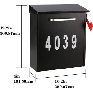 Mail Box Post Wall Mount Locking Mailbox with Code Lock Large Capacity Letterbox