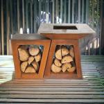 Outdoor BBQ Corten Steel Barbecue Grill 1200mm Cooking Plate And Wood/charcoal