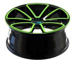 Passenger Car One Piece Forged Wheels Black Green 18x8 22 Inch