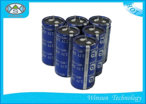 Cylindrical Radial Lead Capacitor , 2.7V 200 Farad Capacitor Low Internal