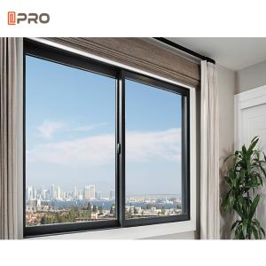 China Three Rails Aluminum Sliding Windows Tempered Glass Ghana Sliding Window factory