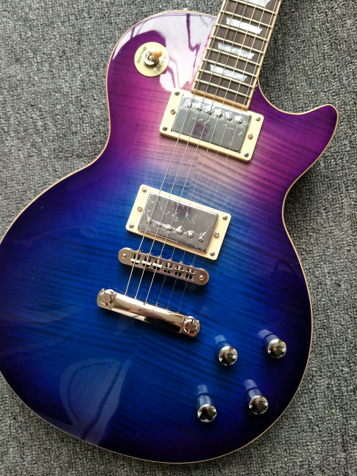 Human Free shipping Tiger stripes standard model Electric Guitar LP guitar Multicolor