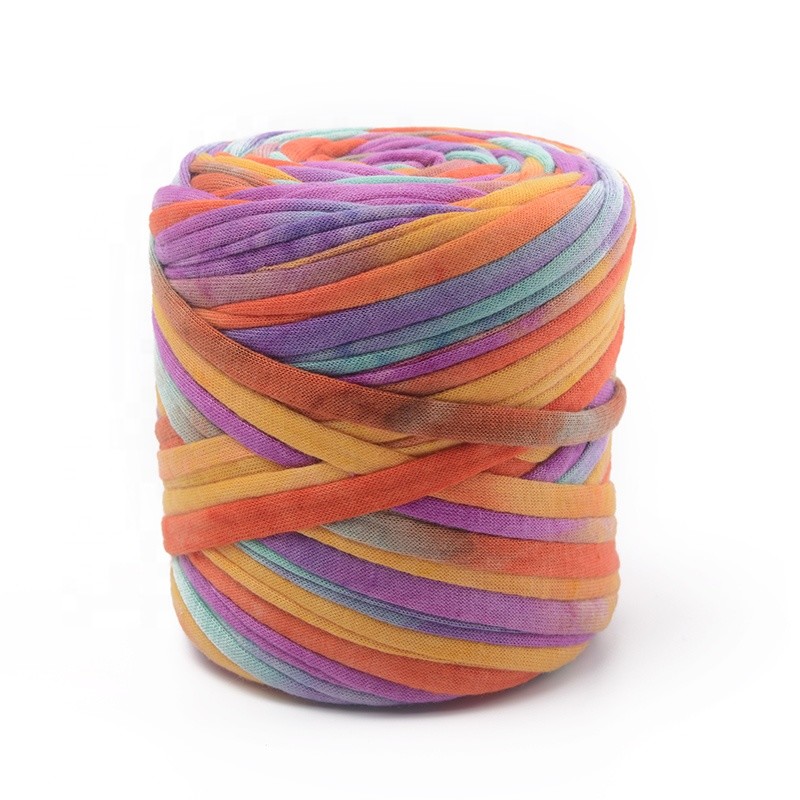 2.5CM 1/0.3NM 100% Polyester Soft T Shirt Yarn For Knitting Bag Dolls