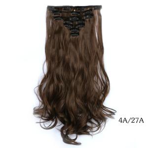China Dark Brown Long Synthetic Clip In Hair Extensions Silky Straight Hair Weave factory