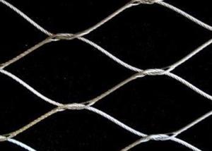 China Diamond Shape Knotted Rope Mesh , Stainless Steel Wire Mesh For Bird Cages factory