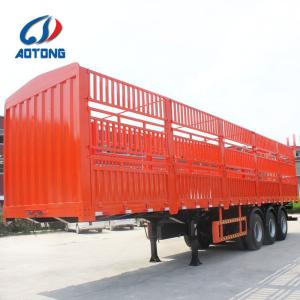 China 3 Axles Detachable Fence Type Cargo Carrier Semi Trailers In Logistic Industry factory