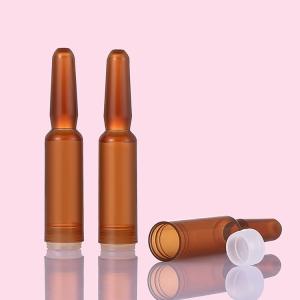 China Amber Plastic Serum Vials Ampoule For Cosmetic Essence 1ml Capacity factory