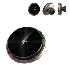 China Starry Sky Lighting 15w Wireless Charger With Fast Heat Dissipation And Cooling Fan For Car Charging Holder Mount factory