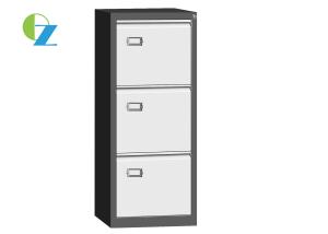 China Professional Vertical Steel Filing Cabinets With Three Drawer Goose Neck Handle factory