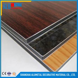 China 2 / 3 / 4 / 5 / 6mm Fireproof Wooden Aluminum Composite Panel Sheet FEVE factory