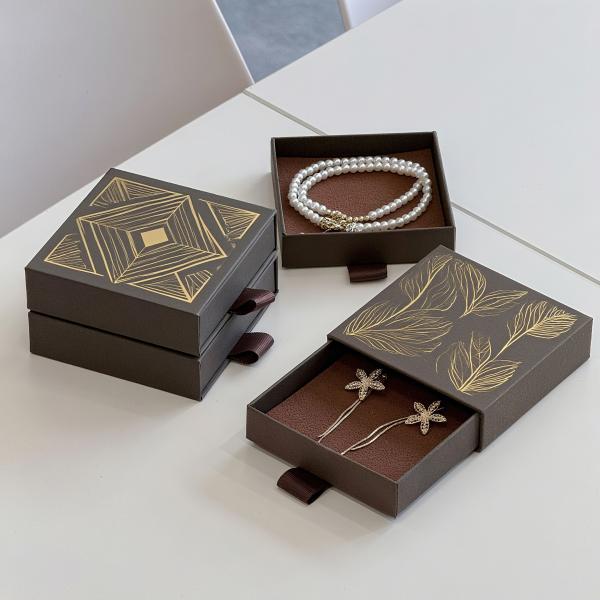 Custom Logo Eco Friendly Printed Hard Rigid Recycle Style Paper Packaging Cardboard Drawer box Sliding For Jewellery