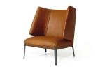 Giorgetti Arflex Hug Armchair / Small Brown Leather High Back Armchair