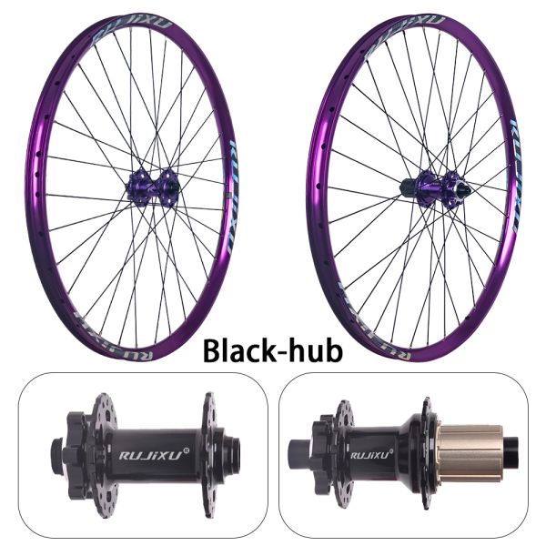 RUJIXU 26/27.5/29inch Aluminum Alloy Bike Wheel 6 Pawl 3 Tooth Hub Disc Brake Mountain Bicycle Wheel Set