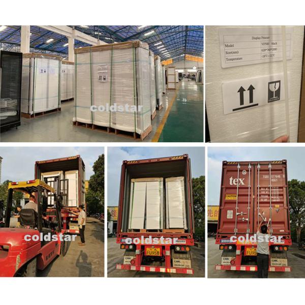 Commercial Glass Door Supermarket Display Cooler Air Cooling Refrigerator With Split Radiator